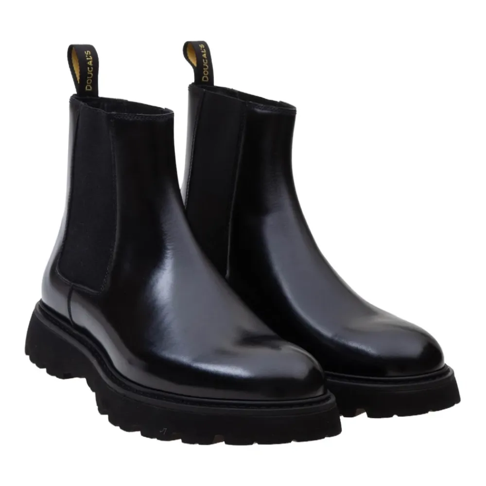 Chelsea Boots^Doucal's Læder Ankelstøvler Slip-On Sort