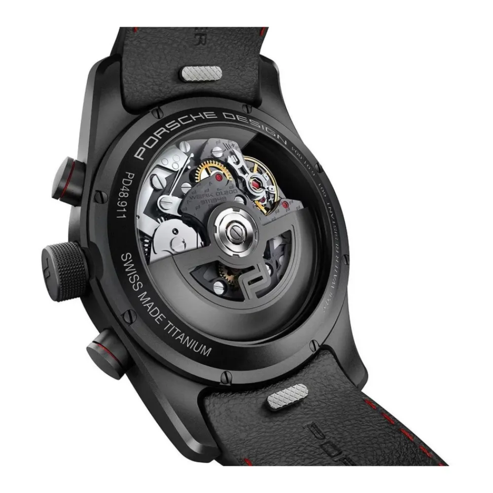 Ure<Porsche Design Læder Automatisk Kronograf Ur Sort