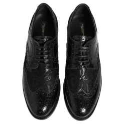 Snøresko<Dolce & Gabbana Læder Blomstret Blonder Kjolesko Sort