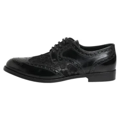 Snøresko<Dolce & Gabbana Læder Blomstret Blonder Kjolesko Sort