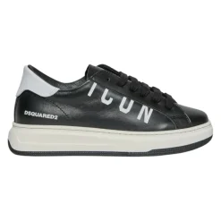 Sneakers^Dsquared2 Læder Børnesneakers med Logo Sort