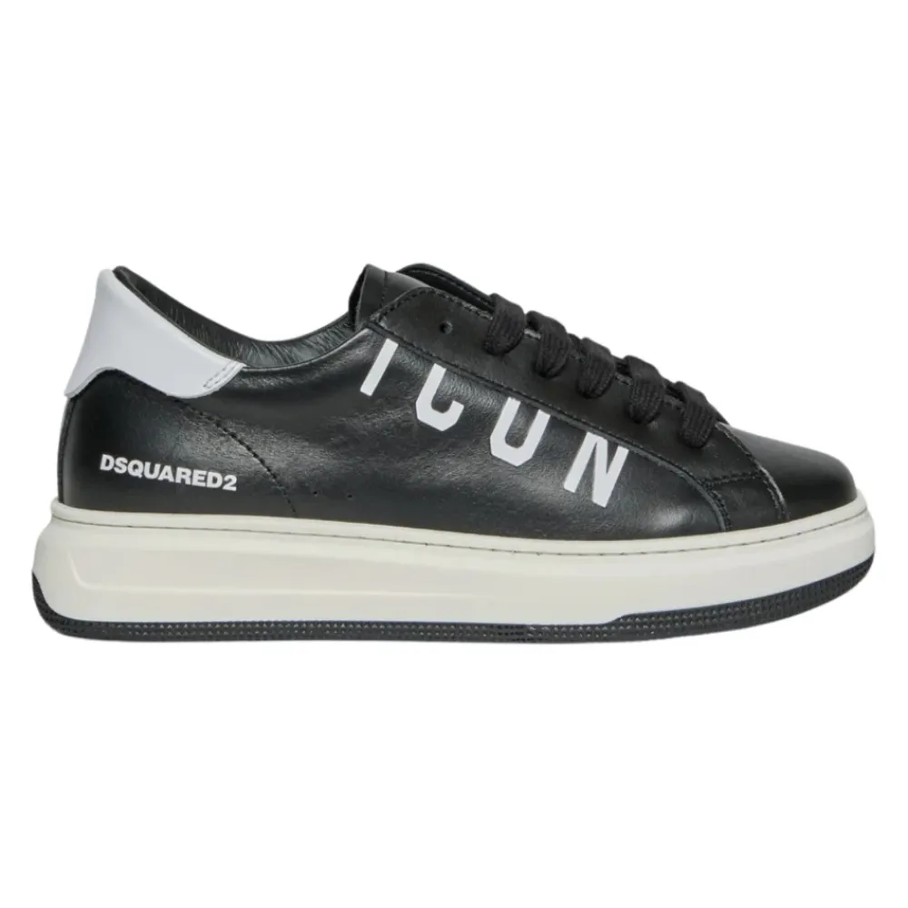 Sneakers^Dsquared2 Læder Børnesneakers med Logo Sort