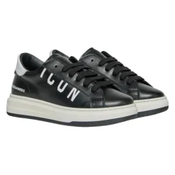 Sneakers^Dsquared2 Læder Børnesneakers med Logo Sort