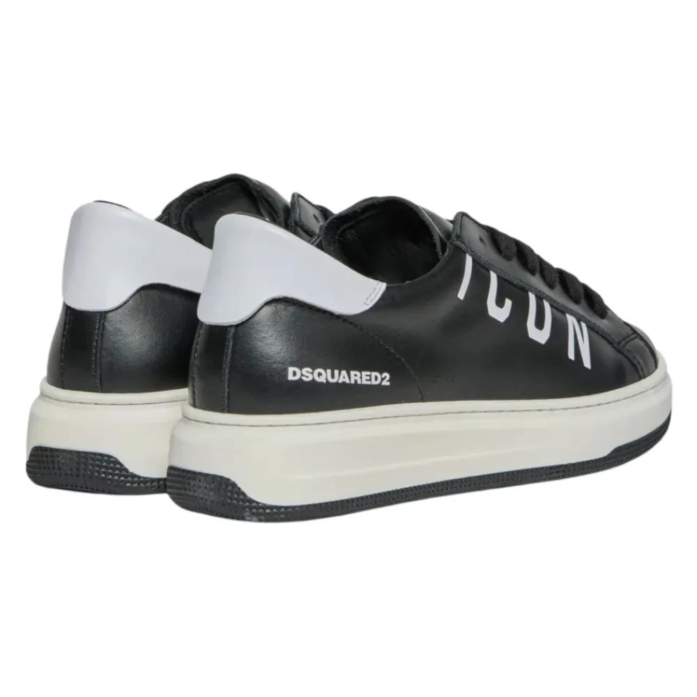 Sneakers^Dsquared2 Læder Børnesneakers med Logo Sort