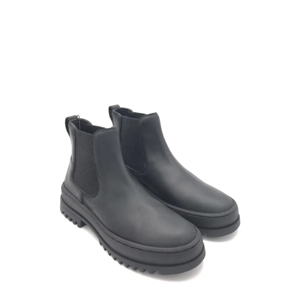 Chelsea Boots^Blauer læder Chelsea støvler Sort