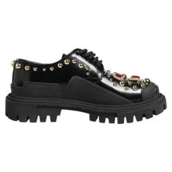Snøresko<Dolce & Gabbana læder juvel Derby sko Sort
