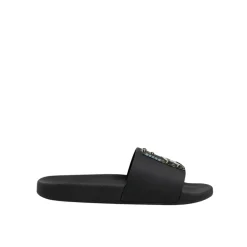 Sandaler<Dolce & Gabbana læder slides med nitter Sort