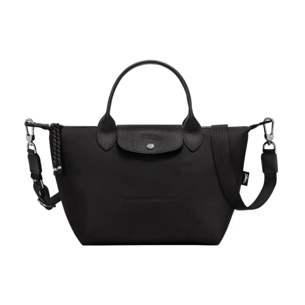 Håndtasker<Longchamp lædertaske med lynlås Sort