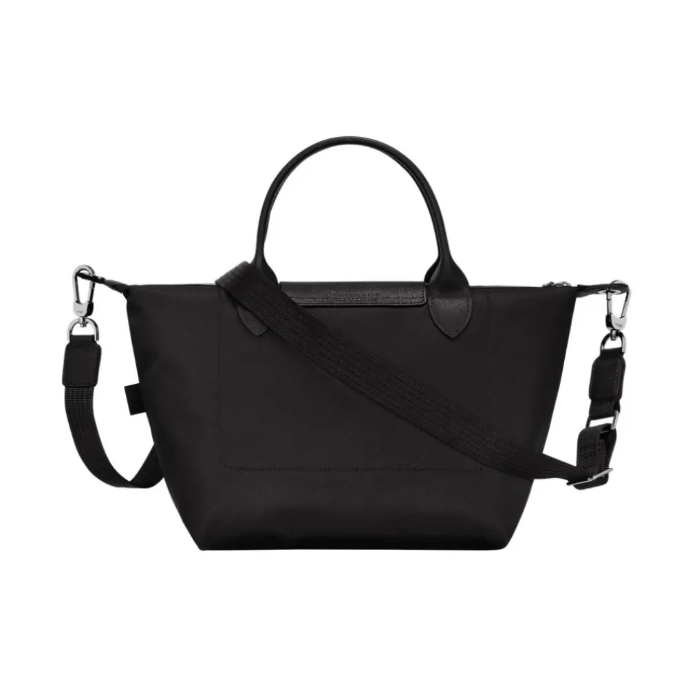 Håndtasker<Longchamp lædertaske med lynlås Sort