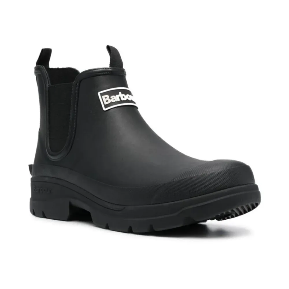 Chelsea Boots|Støvler<Barbour Logo Patch Tyk Gummisål Sort