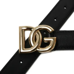 Bælter<Dolce & Gabbana Logo Plaque Bælte Sort