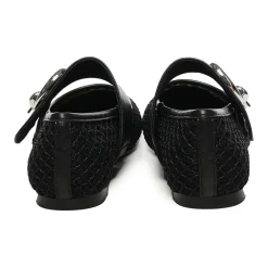 Ballerina Sko<Coccinelle Mesh Flade Sko med Logo Sort
