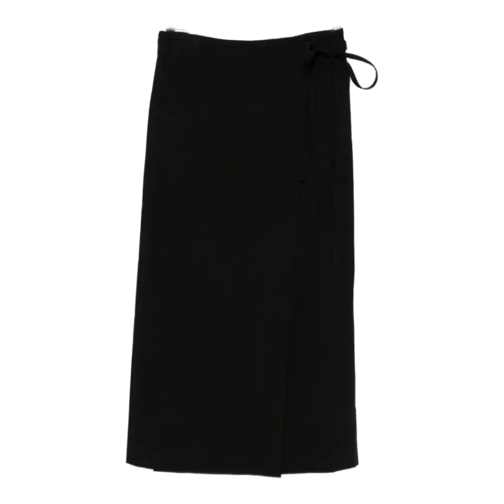 Nederdele<Dunst Midi Wrap Nederdel Sort