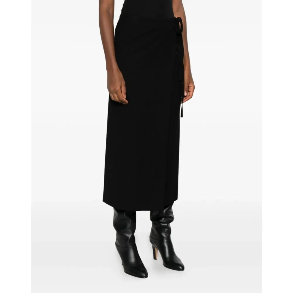 Nederdele<Dunst Midi Wrap Nederdel Sort