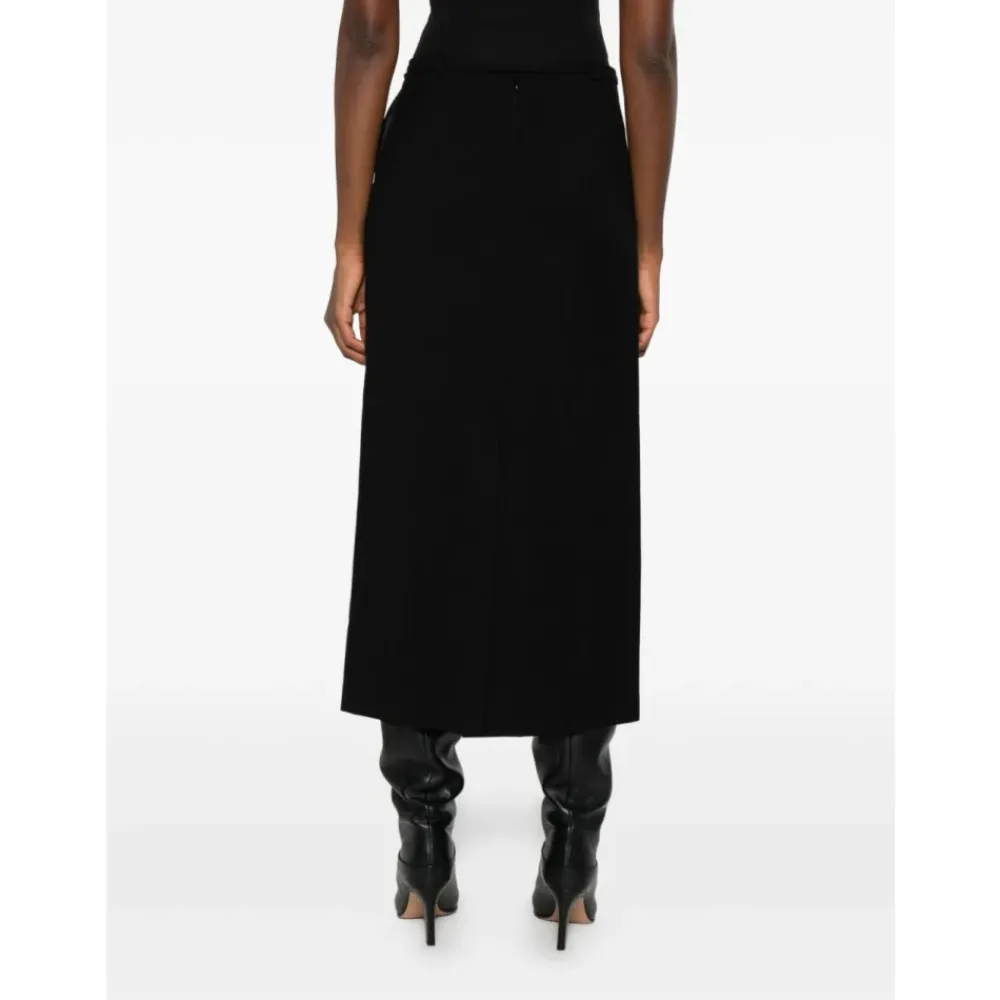 Nederdele<Dunst Midi Wrap Nederdel Sort