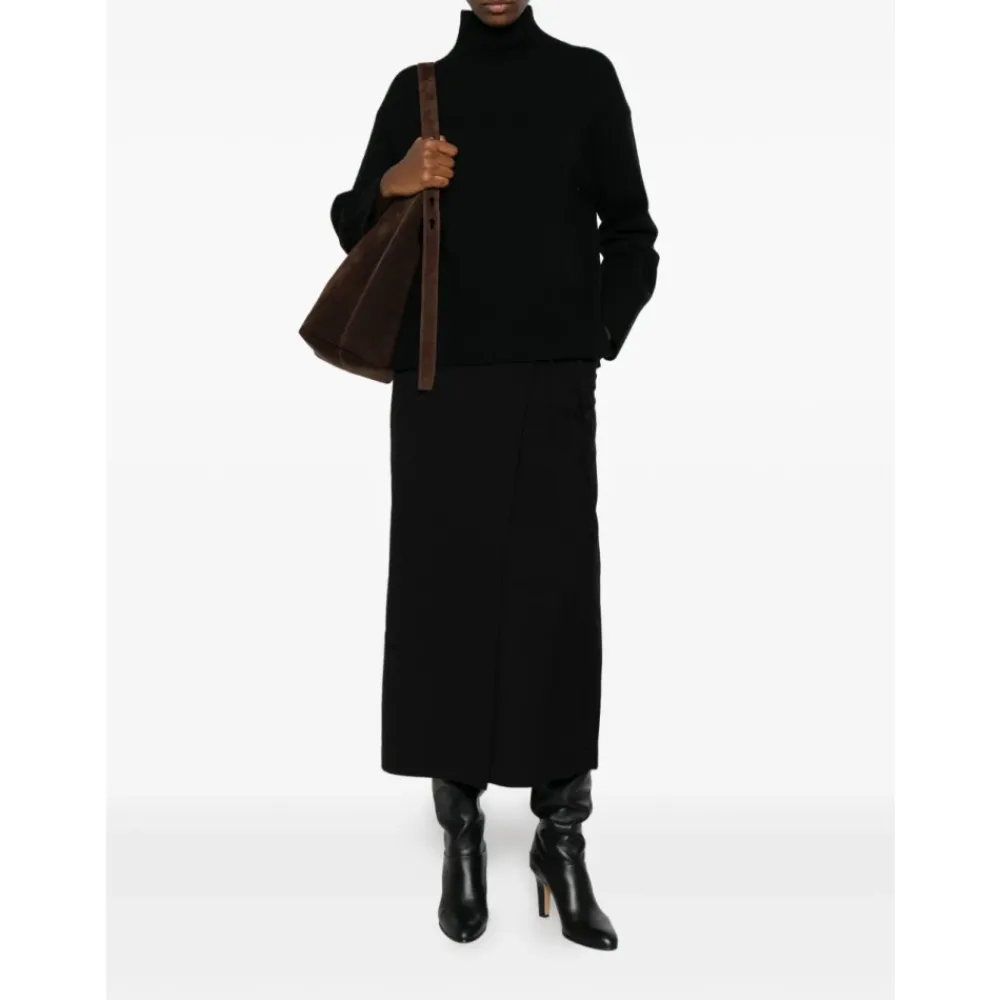 Nederdele<Dunst Midi Wrap Nederdel Sort