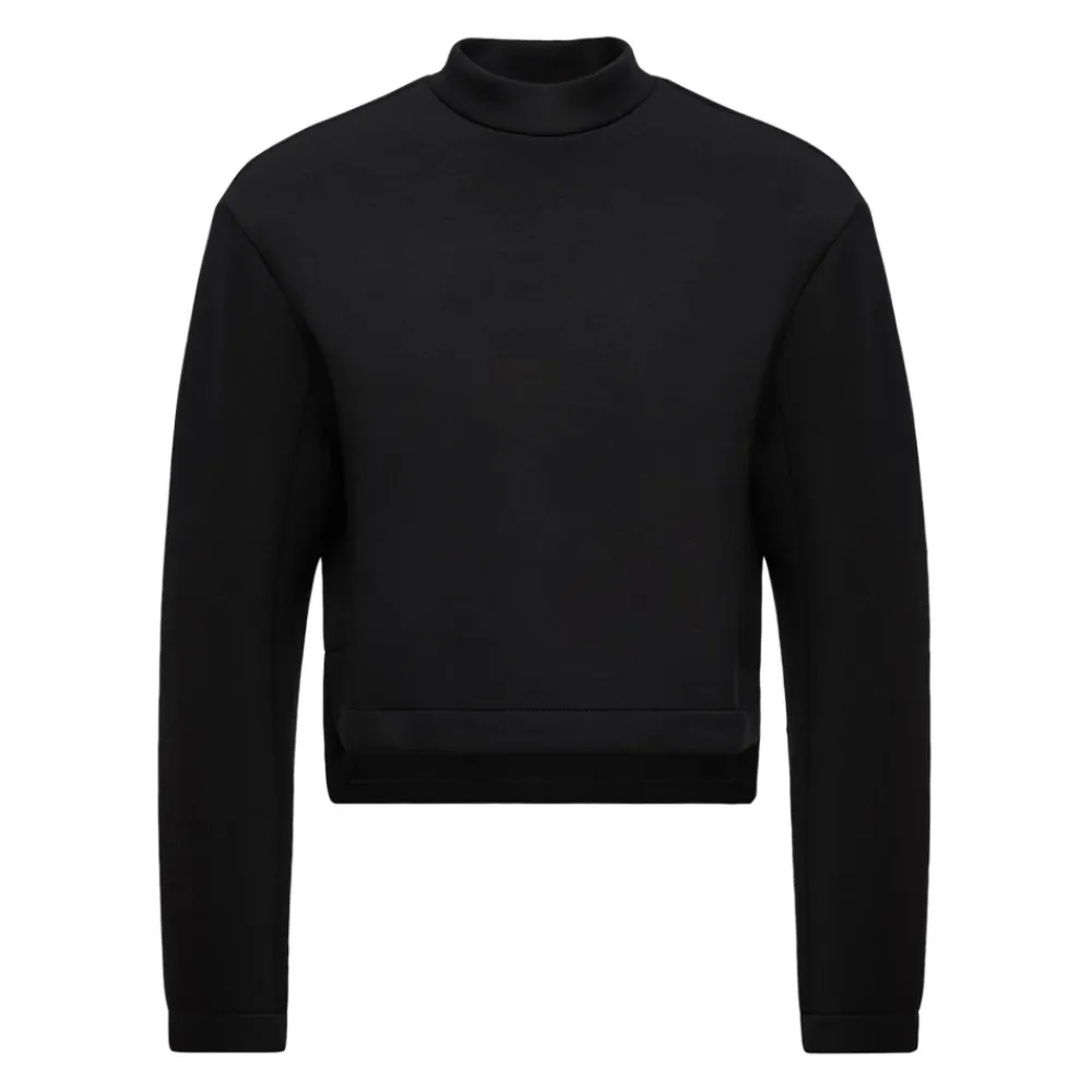 Sweatshirts<Moncler neopren sweater med logo patch Sort