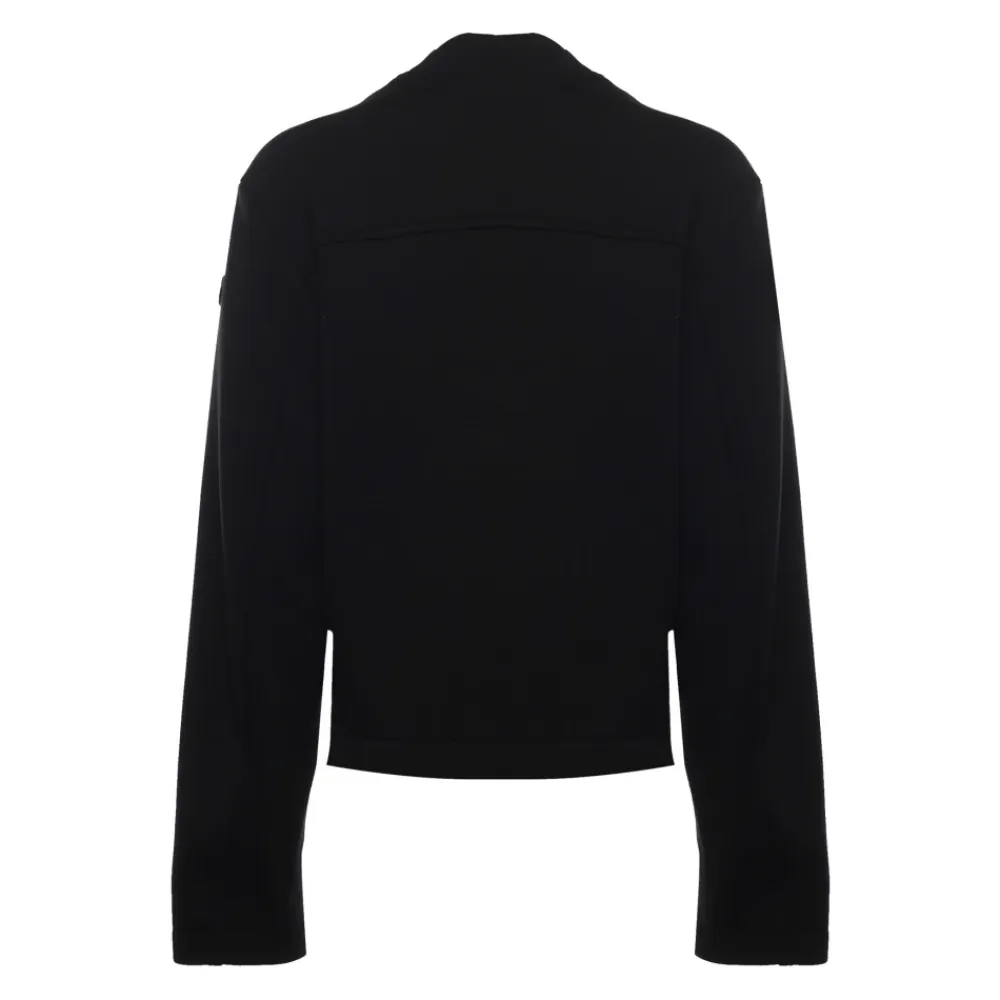 Sweatshirts<Moncler neopren sweater med logo patch Sort
