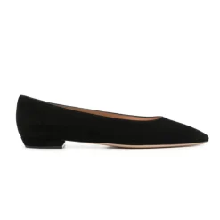 Ballerina Sko^Gianvito Rossi Nubuck Ballerina Sko med Mandelformet Tå Sort