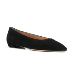 Ballerina Sko^Gianvito Rossi Nubuck Ballerina Sko med Mandelformet Tå Sort