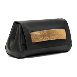 Clutch<Orciani og Guld Gossip Clutch Taske Sort