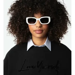 Sweatshirts<Zadig & Voltaire Oversize Love Yourself Sweatshirt med Rhinestones Sort