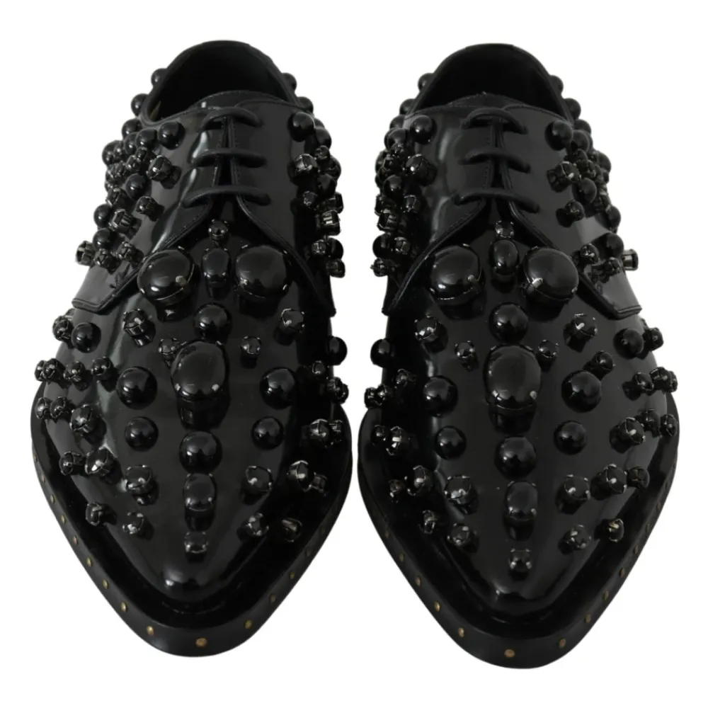 Snøresko<Dolce & Gabbana Patentlæder Snøresko Sort