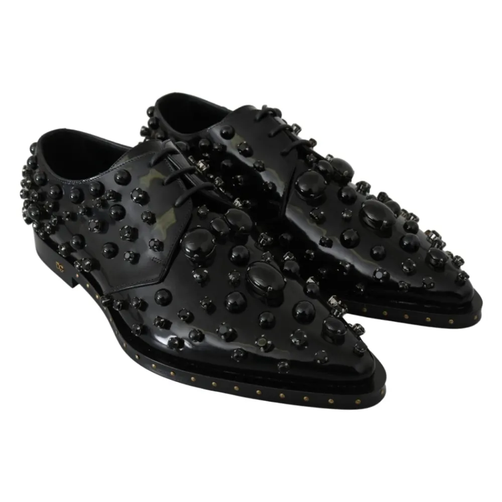 Snøresko<Dolce & Gabbana Patentlæder Snøresko Sort
