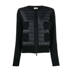 Jakker^Moncler Polstret Cardigan med Logo Patch Sort