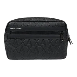 Toilettasker^Armani Exchange polyestertaske med lynlåslommer Sort