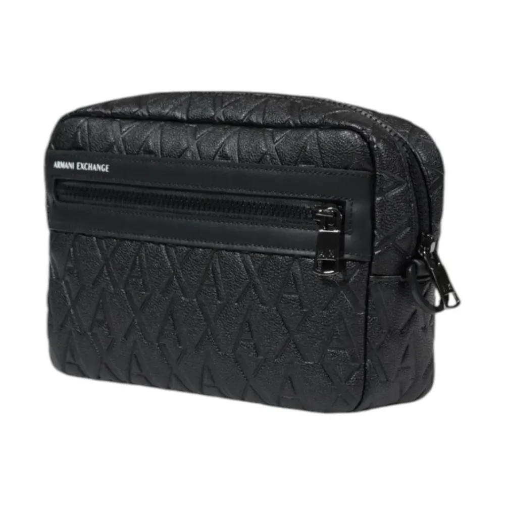 Toilettasker^Armani Exchange polyestertaske med lynlåslommer Sort