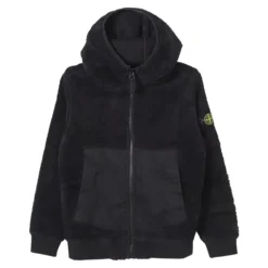 Jakker^Stone Island Shearling Sweater med Nylonindsatser Sort