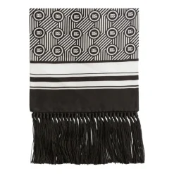 Halstørklæder Og Tørklæder<Dolce & Gabbana Silke Geometrisk Print Tørklæde Sort