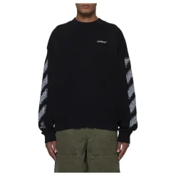 Sweatshirts^Off White Skater-Fit Sweatshirt med Pixel Diag Sort