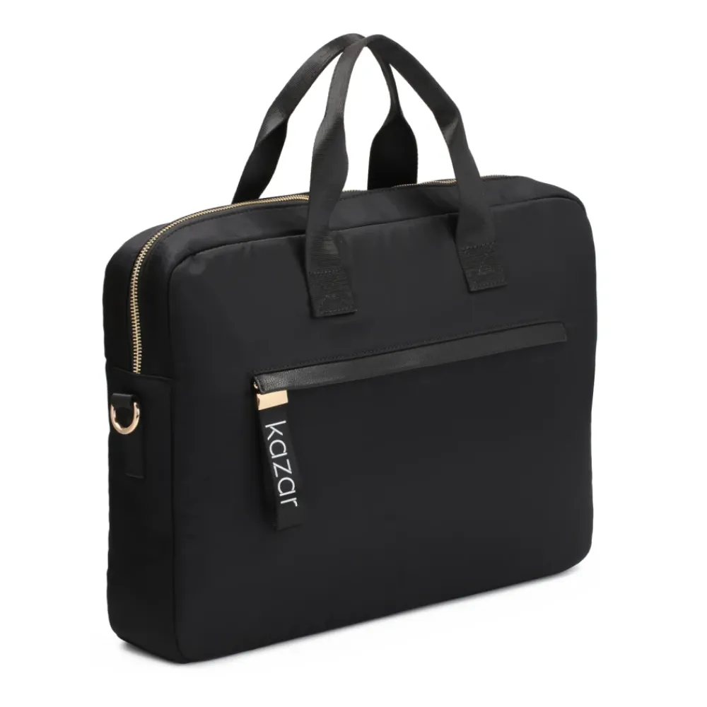 Laptop Tasker^Kazar Tekstil Laptop Taske med Håndtag Sort