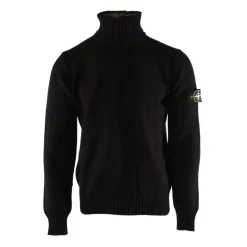 Strik<Stone Island turtleneck sweater Sort