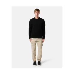 Strik<Stone Island Uld Crewneck Sweater Sort