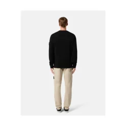 Strik<Stone Island Uld Crewneck Sweater Sort