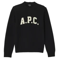 Strik^A.P.C. Uld Pullover Minimalistisk Design Sort