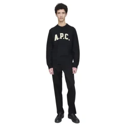 Strik^A.P.C. Uld Pullover Minimalistisk Design Sort