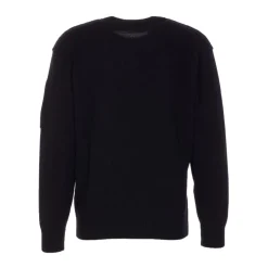 Strik<C.P. Company uld-blandingsrundhals sweater Sort