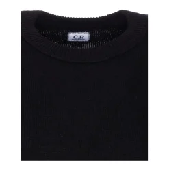 Strik<C.P. Company uld-blandingsrundhals sweater Sort