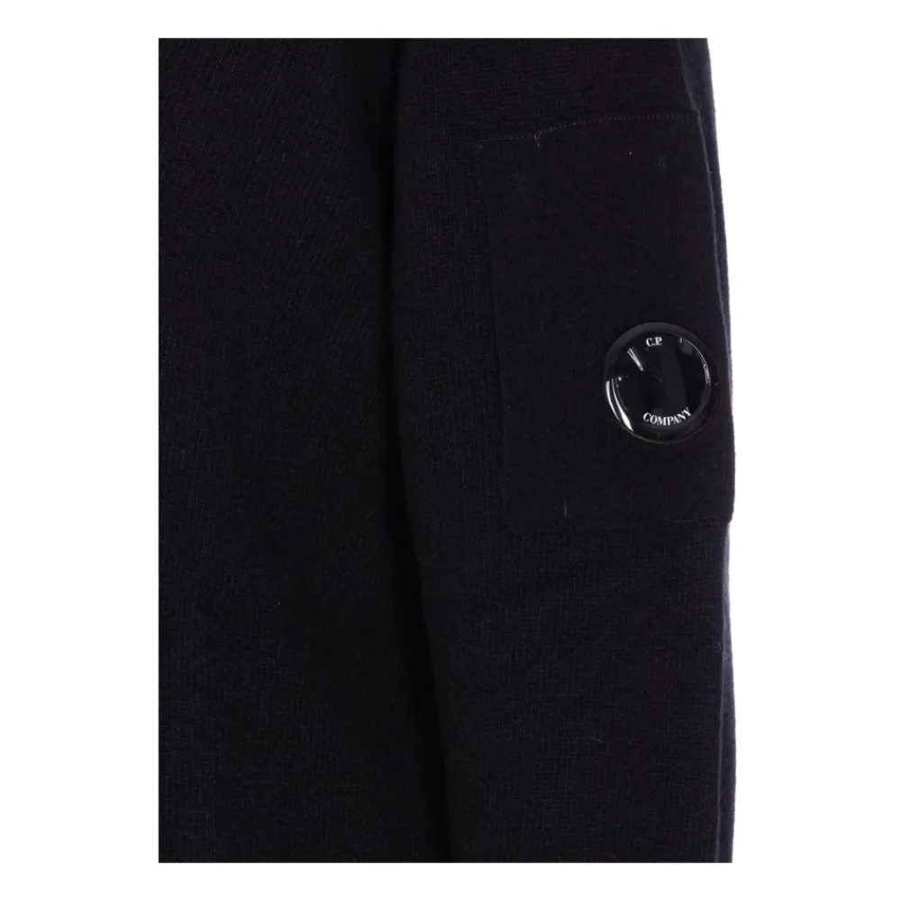 Strik<C.P. Company uld-blandingsrundhals sweater Sort