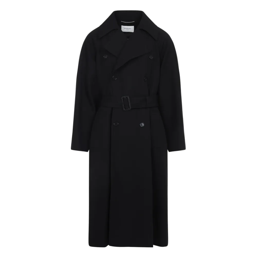 Frakker^Saint Laurent Uldfrakke AW25 Sort