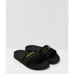 Sandaler^Dsquared2 e børnesandaler med gult logo Sort