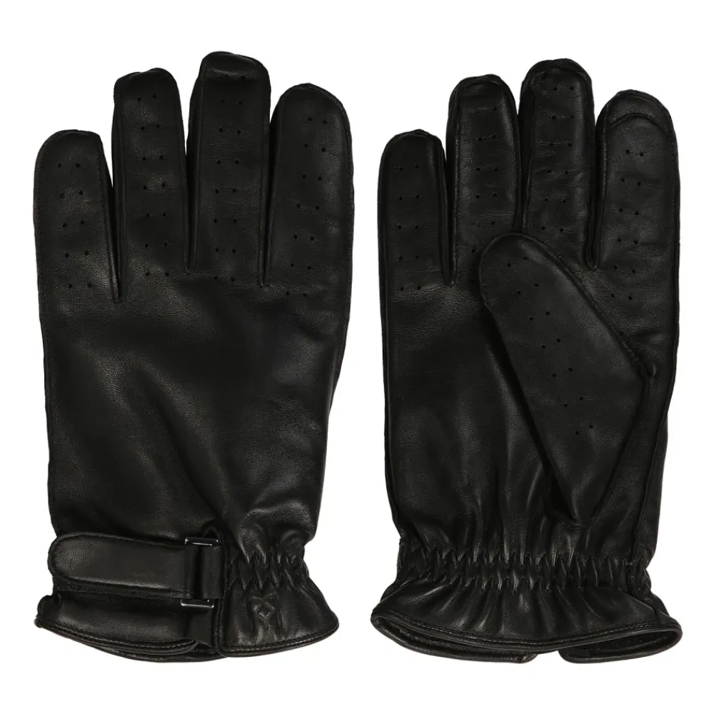 Handsker^Kazar e herrehandsker med perforeringer på fingrene Sort