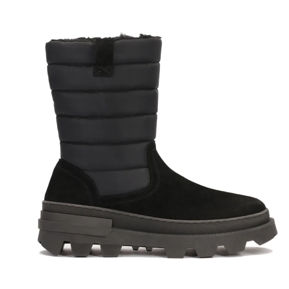 Vinterstøvler<Kazar e herresne støvler lavet af kombinerede materialer Sort
