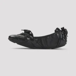 Ballerina Sko^Acne Studios e Læder Ballerina Snøresko Sort