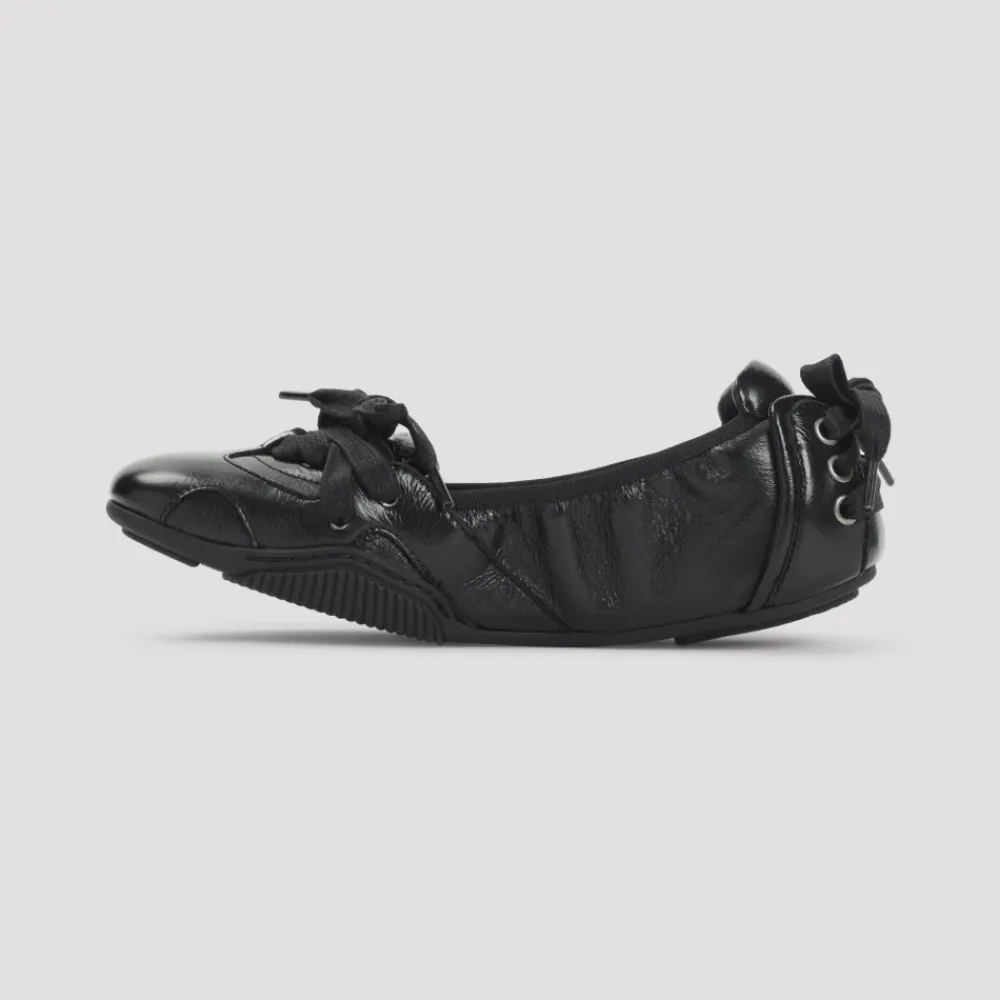 Ballerina Sko^Acne Studios e Læder Ballerina Snøresko Sort
