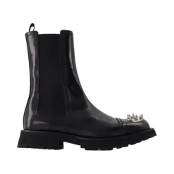 Chelsea Boots|Støvler<Alexander McQueen e Læderstøvler med Nitter Sort